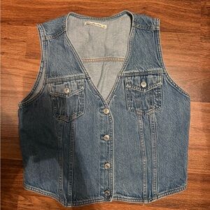 Abercrombie & Fitch Light Blue Denim Vest